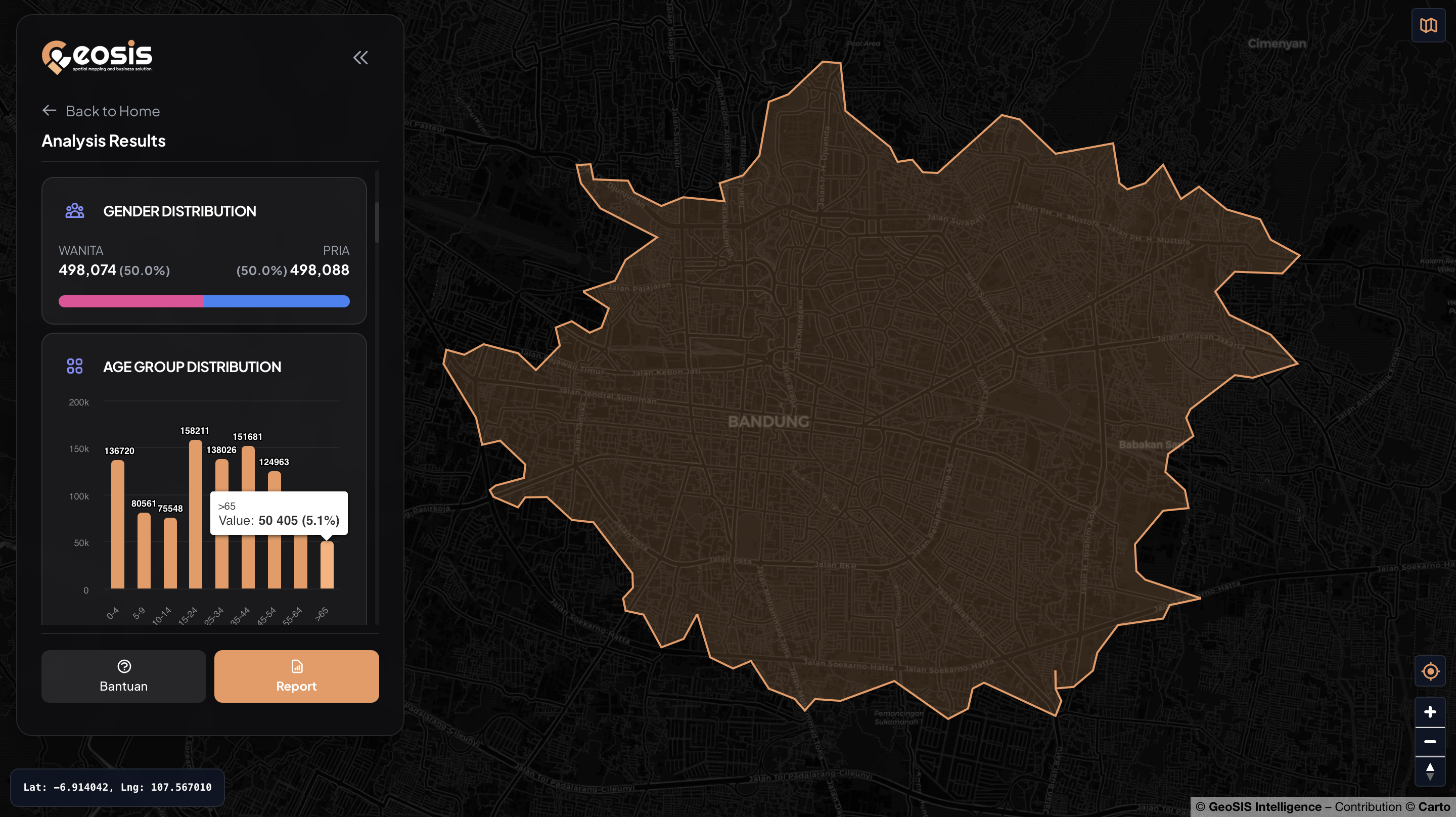Map Profiling module map preview